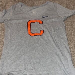 Gray Nike Clemson T-Shirt with Orange and Purple